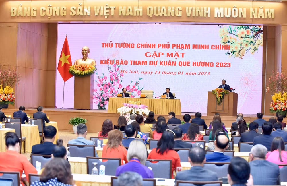 Thủ tướng khẳng định, cộng đồng người Việt Nam ở nước ngoài ngày càng lớn mạnh, là một cộng đồng không thể tách rời dân tộc Việt Nam. (Ảnh: Trần Hải)