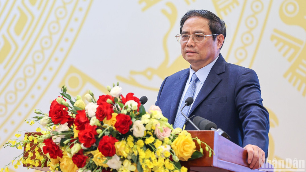 Thủ tướng Phạm Minh Chính phát biểu chỉ đạo tại hội nghị.