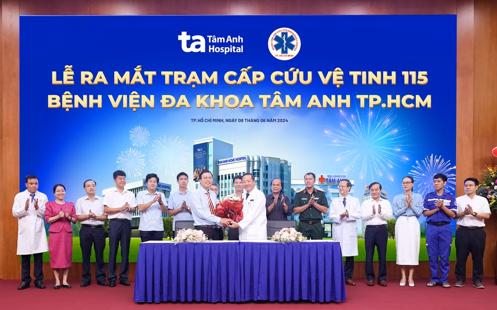 Bệnh viện Đa khoa Tâm Anh TP Hồ Chí Minh và Trung tâm Cấp cứu 115 TP Hồ Chí Minh ký công bố giới thiệu Trạm cấp cứu vệ tinh 115 TP Hồ Chí Minh.