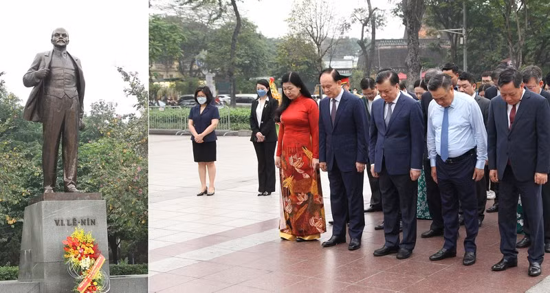 Lãnh đạo thành phố Hà Nội thành kính tưởng nhớ Lãnh tụ V.I.Lênin.