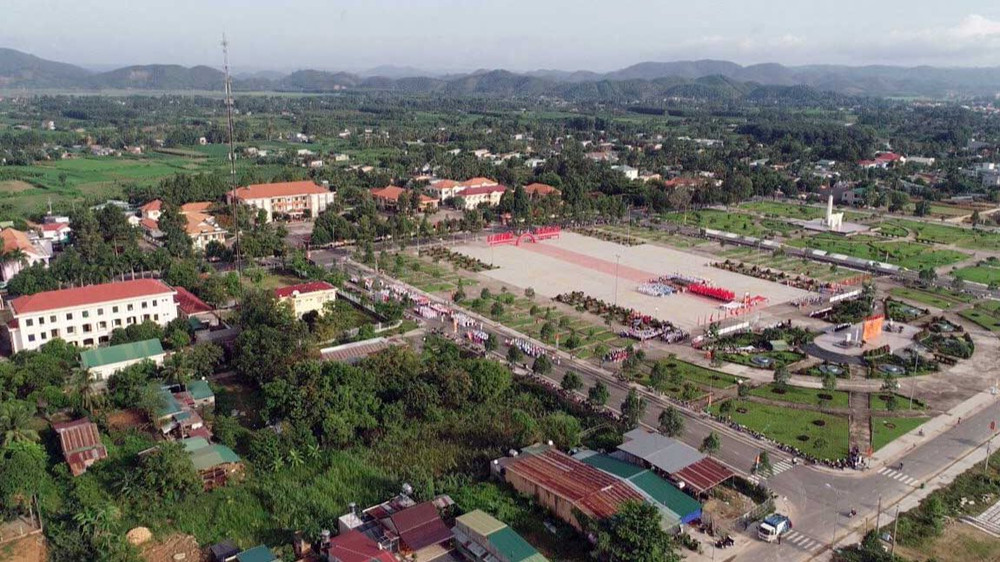 Một góc trung tâm huyện Cát Tiên.