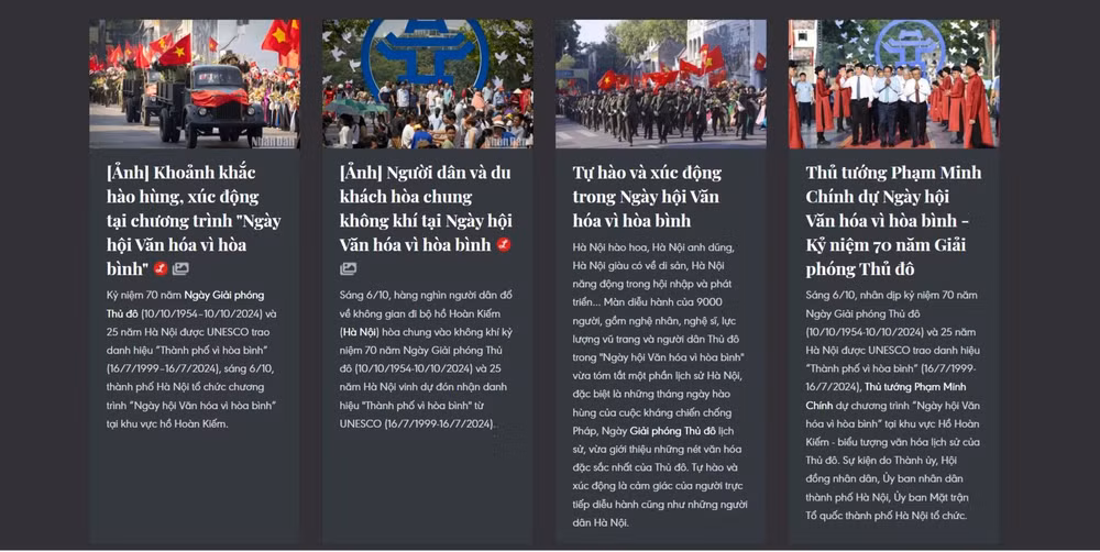 Tri thức chuyên sâu "Hà Nội" triển khai chuỗi thông tin về các hoạt động kỷ niệm 70 năm Ngày giải phóng Thủ đô trên khắp cả nước.