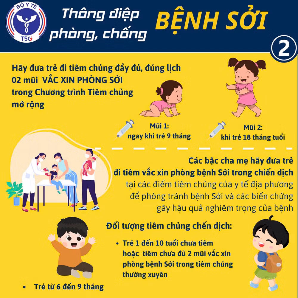 Thông điệp cần đưa trẻ đi tiêm vaccine của Bộ Y tế.