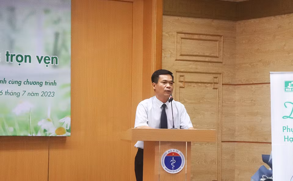 Phó Vụ trưởng Vụ sức khỏe Bà mẹ-Trẻ em, Bộ Y tế Trần Đăng Khoa phát biểu tại lễ phát động.