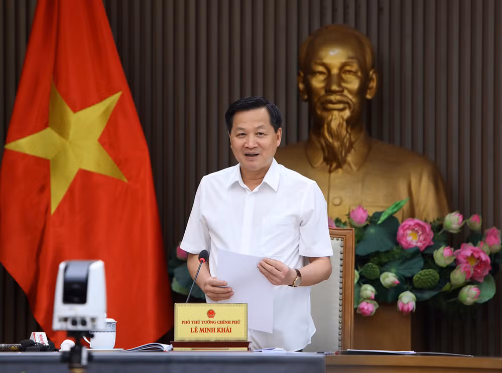 Phó Thủ tướng Lê Minh Khái phát biểu kết luận cuộc họp.