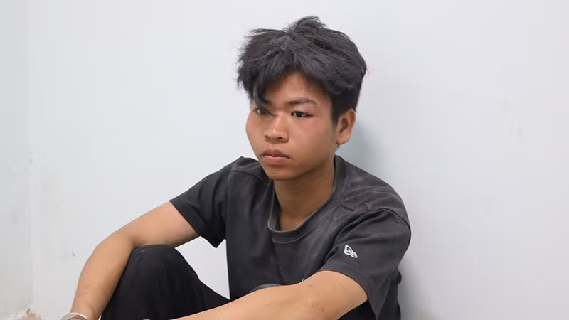 Đối tượng Dương Quốc Trung tại Cơ quan Cảnh sát điều tra Công an tỉnh Trà Vinh.