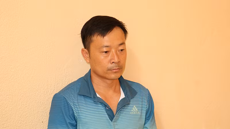 Bị can Đặng Quang Huy tại cơ quan Công an.