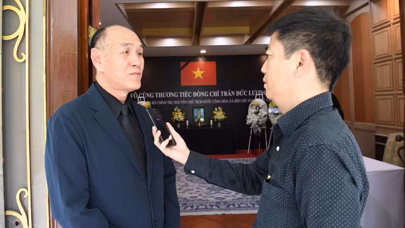 Ông Ninh Viết Thông ca ngợi công lao của nguyên Chủ tịch nước Trần Đức Lương.