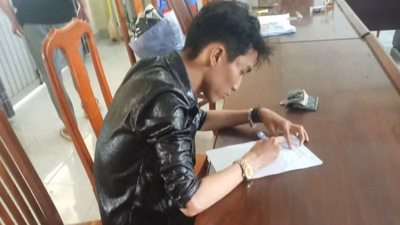 Đối tượng Nguyễn Văn Vũ tại cơ quan điều tra.