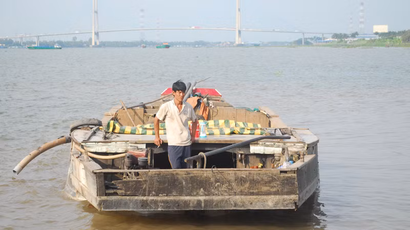 Mỏ cát tại xã Hòa Hưng, huyện Cái Bè đang được tỉnh Tiền Giang đẩy nhanh thủ tục để cấp phép khai thác. 