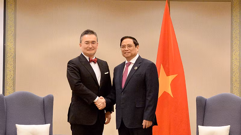 Thủ tướng Phạm Minh Chính tiếp Chủ tịch Công ty Thăm dò và Khai thác dầu khí Mitsui (MOECO) Hirotaka Hamamoto.