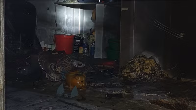 Hiện trường vụ cháy.