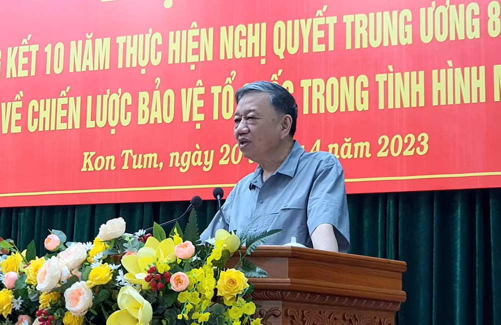 Đại tướng Tô Lâm phát biểu chỉ đạo hội nghị.