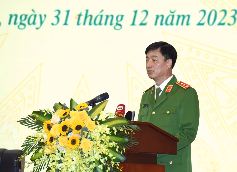 Thứ trưởng Công an Nguyễn Duy Ngọc phát biểu.