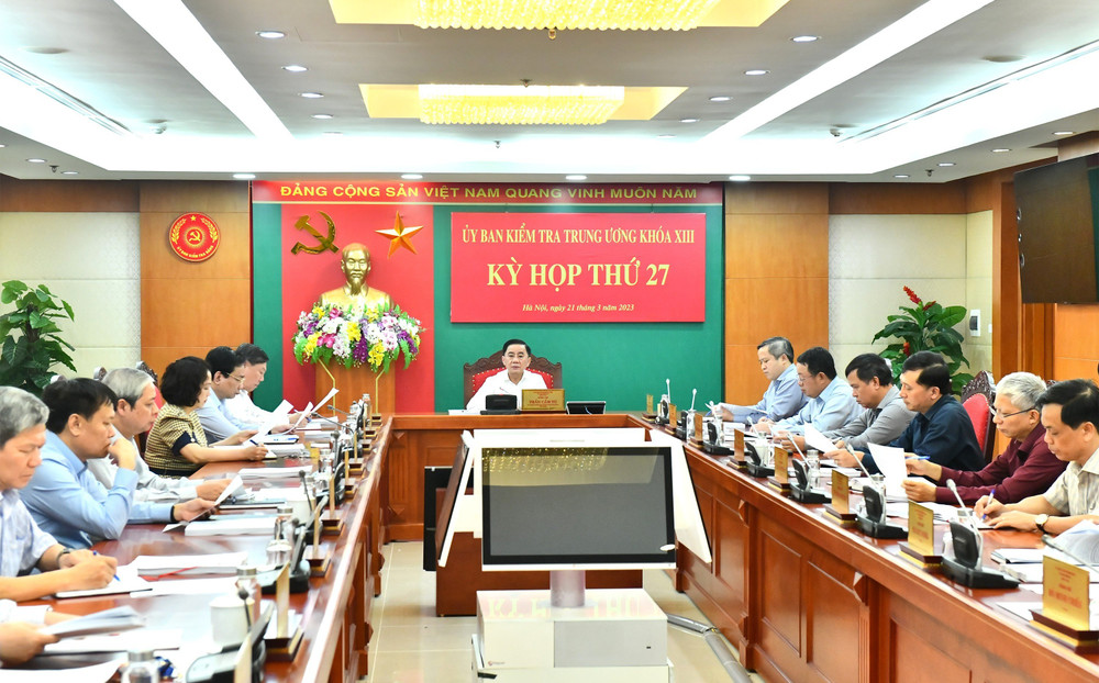 Quang cảnh Kỳ họp thứ 27 của Ủy ban Kiểm tra Trung ương. (Ảnh: Đăng Khoa)