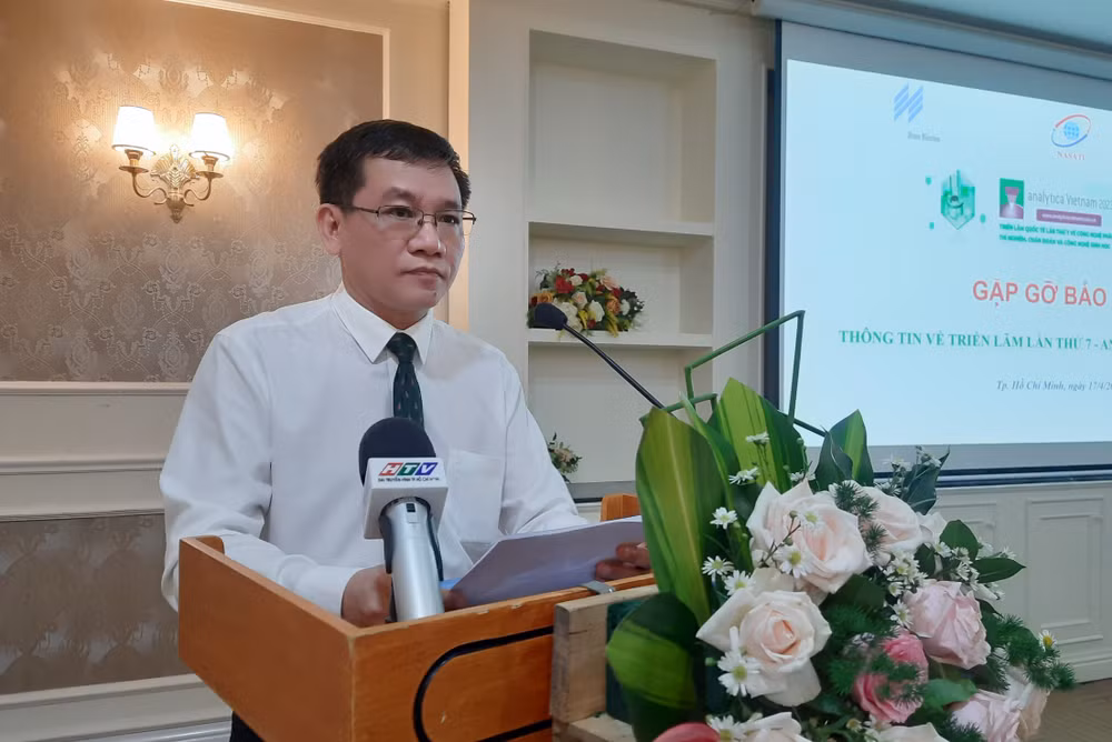 Ông Vũ Anh Tuấn, Phó Cục trưởng Cục Thông tin Khoa học và Công nghệ quốc gia phát biểu tại buổi thông tin về Analytica Vietnam 2023.