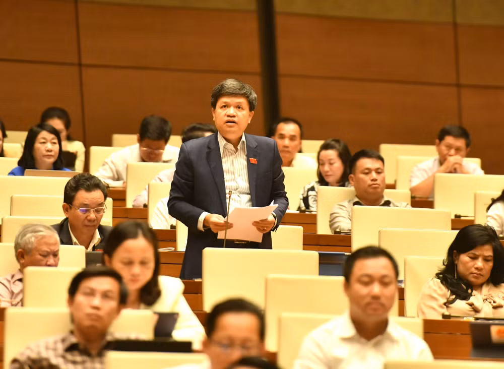 Đại biểu Tạ Đình Thi - Đoàn đại biểu Quốc hội thành phố Hà Nội. (Ảnh: ĐĂNG KHOA)