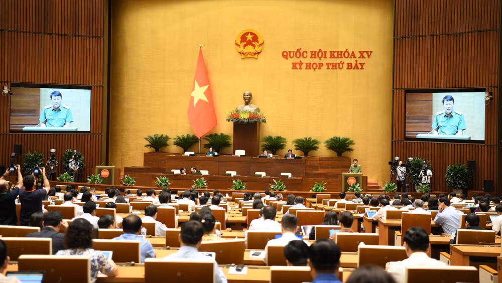 Quang cảnh phiên họp của Quốc hội, sáng 19/6/2024. (Ảnh: DUY LINH)