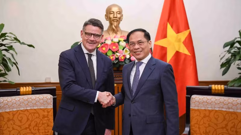Phó Thủ tướng, Bộ trưởng Ngoại giao Bùi Thanh Sơn tiếp ông Boris Rhein, Thủ hiến bang Hessen (Cộng hòa Liên bang Đức). (Ảnh: Báo Thế giới và Việt Nam) 