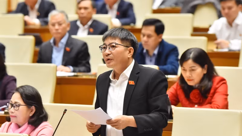 Đại biểu Phạm Đình Thanh (Kon Tum) phát biểu. (Ảnh: THỦY NGUYÊN)