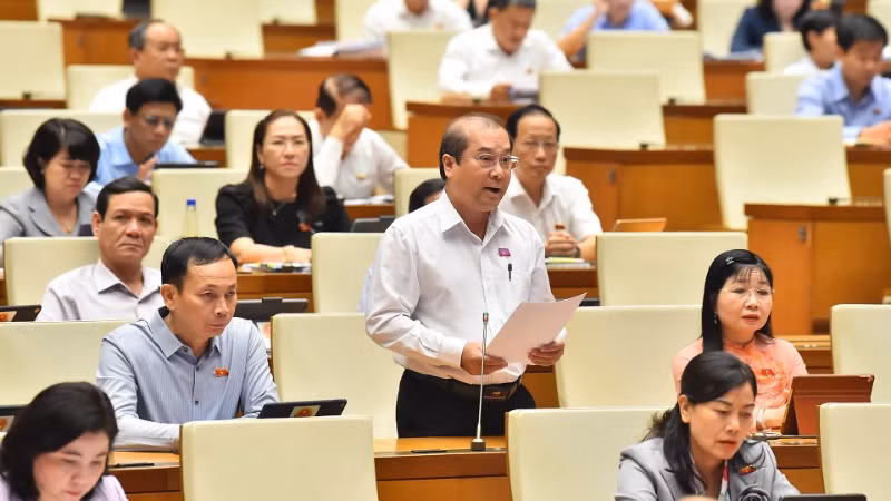 Đại biểu Trình Lam Sinh, Đoàn đại biểu Quốc hội tỉnh An Giang. (Ảnh: THỦY NGUYÊN)