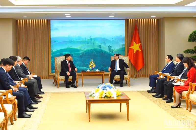 Quang cảnh buổi tiếp. (Ảnh: TRẦN HẢI)