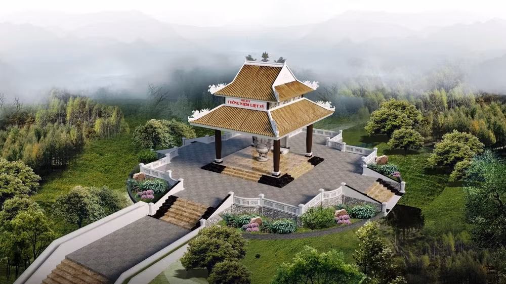 Phối cảnh Nhà tưởng niệm liệt sĩ ở tiểu khu 67, xã Phong Xuân (huyện Phong Điền).