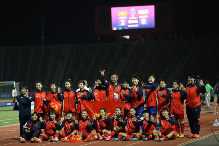 Đội tuyển nữ Việt Nam lập kỳ tích với 8 lần giành Huy chương Vàng SEA Games, trong đó có 4 kỳ liên tiếp. (Ảnh: VFF)