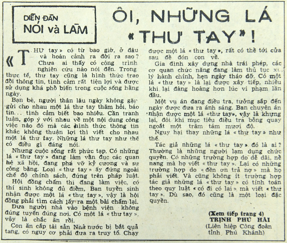 ​Ôi, những lá "thư tay"!