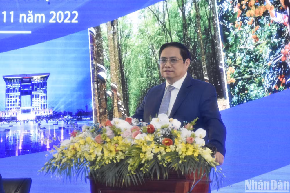 Thủ tướng Phạm Minh Chính phát biểu ý kiến tại hội nghị.