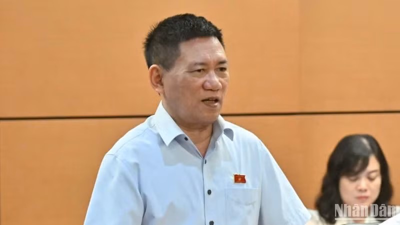 Phó Thủ tướng Chính phủ Hồ Đức Phớc phát biểu tại phiên thảo luận tổ. (Ảnh: THỦY NGUYÊN) 