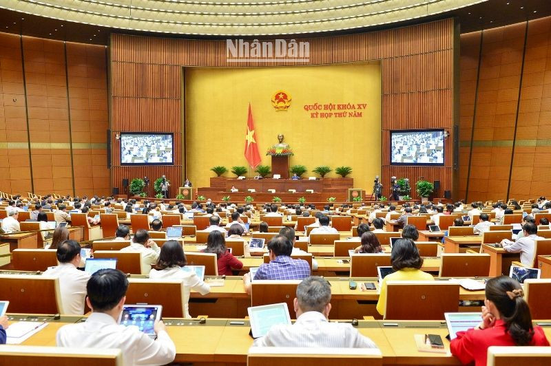 Quang cảnh phiên họp của Quốc hội chiều 26/5. (Ảnh: DUY LINH)