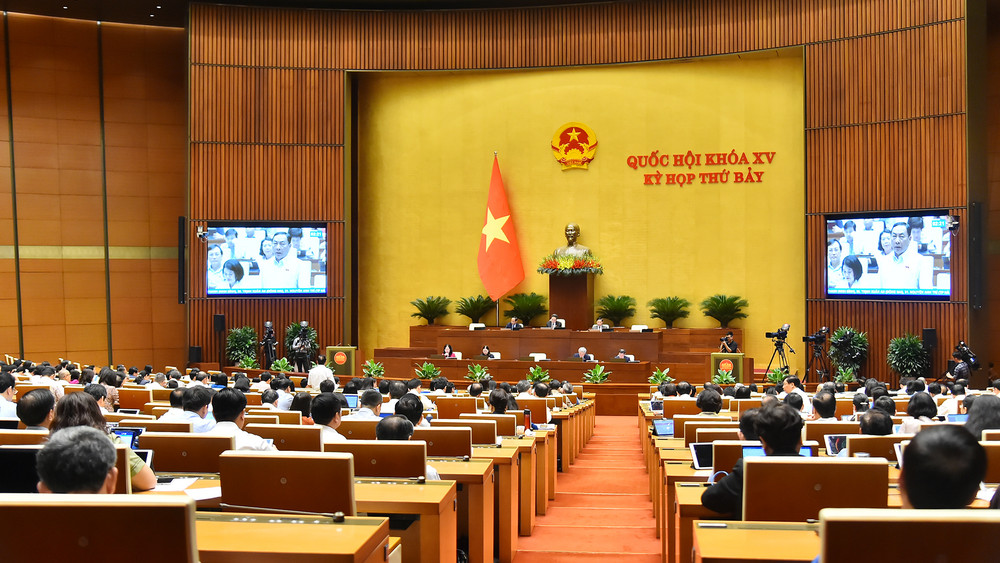 Quang cảnh phiên họp của Quốc hội sáng 28/5. (Ảnh: THỦY NGUYÊN) 