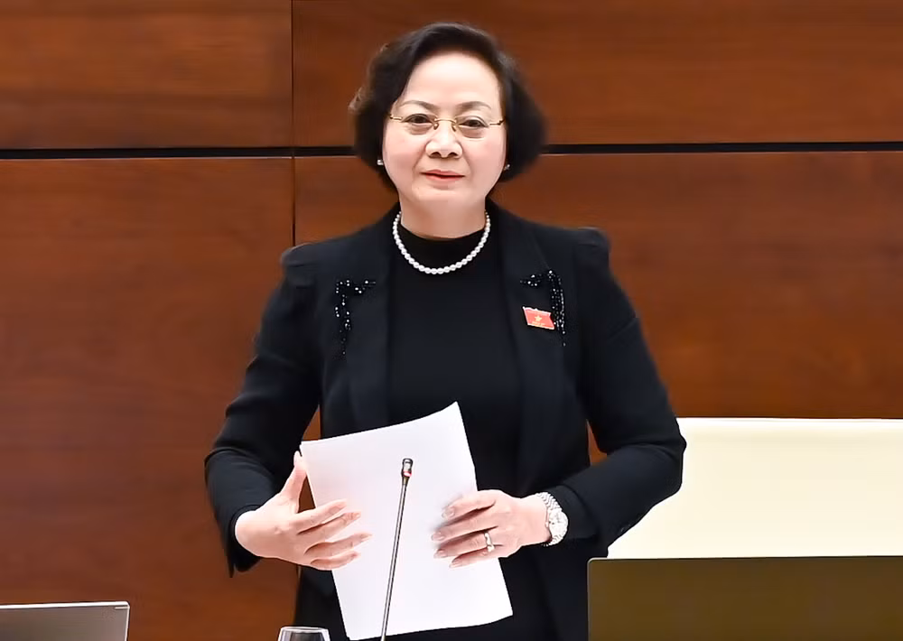 Bộ trưởng Nội vụ Phạm Thị Thanh Trà phát biểu. (Ảnh: DUY LINH)