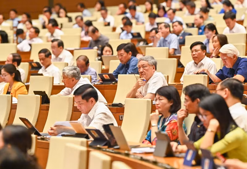 Các đại biểu Quốc hội dự phiên họp sáng 26/5. (Ảnh: DUY LINH)