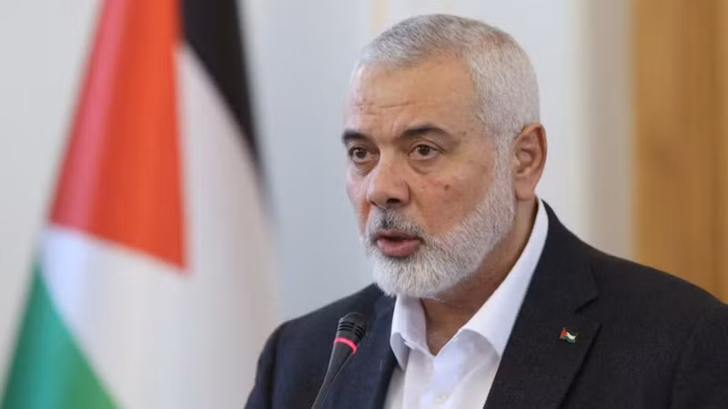 Lãnh đạo cấp cao của Hamas, Ismail Haniyeh phát biểu trong một cuộc họp báo tại Tehran, Iran, ngày 26/3/2024. (Ảnh: WANA/Reuters)