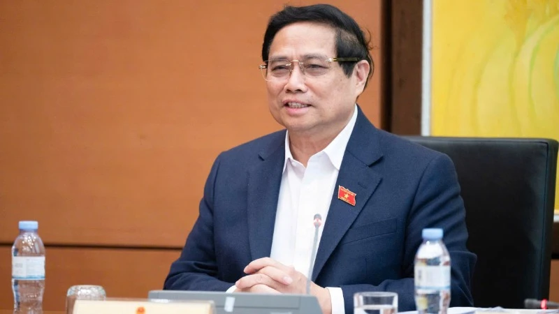 Thủ tướng Phạm Minh Chính phát biểu thảo luận tại tổ. (Ảnh: DUY LINH)
