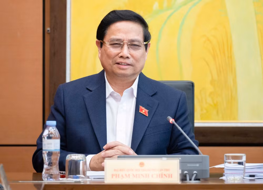 Thủ tướng Phạm Minh Chính phát biểu thảo luận tại tổ. (Ảnh: DUY LINH)