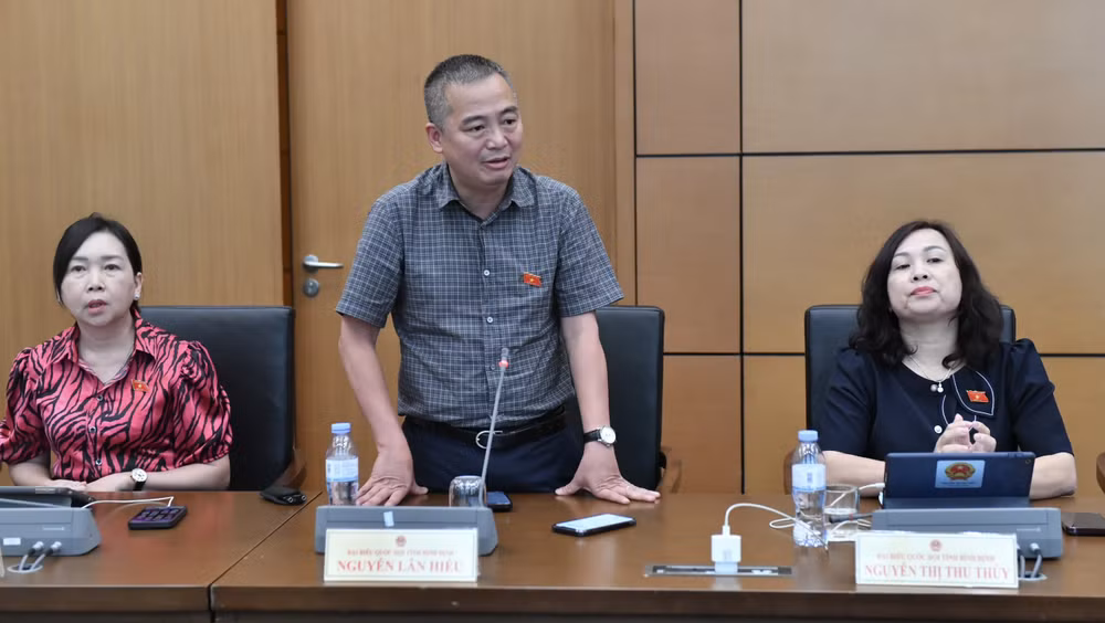 Đại biểu Nguyễn Lân Hiếu (Bình Định) phát biểu. (Ảnh: ĐĂNG KHOA)