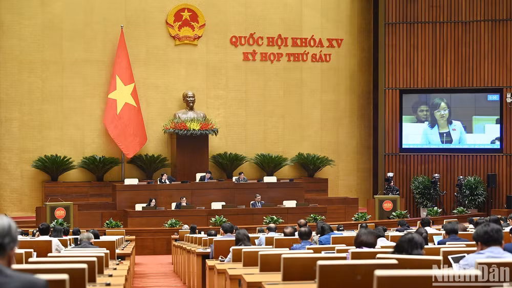 Quang cảnh phiên họp của Quốc hội chiều 24/11/2023. (Ảnh: THỦY NGUYÊN)