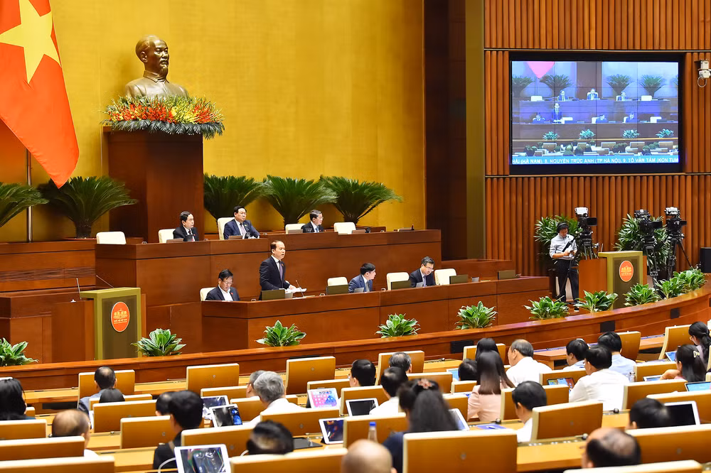 Chủ nhiệm Ủy ban Pháp luật của Quốc hội Hoàng Thanh Tùng phát biểu. (Ảnh: THỦY NGUYÊN)