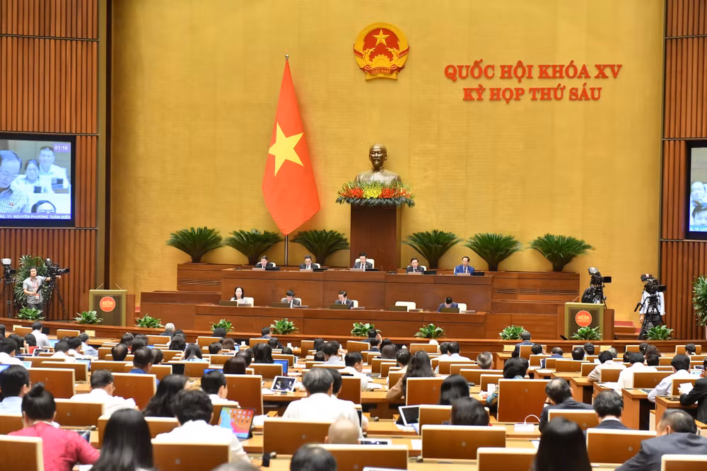 Quang cảnh phiên chất vấn của Quốc hội sáng 7/11. (Ảnh: ĐĂNG KHOA)