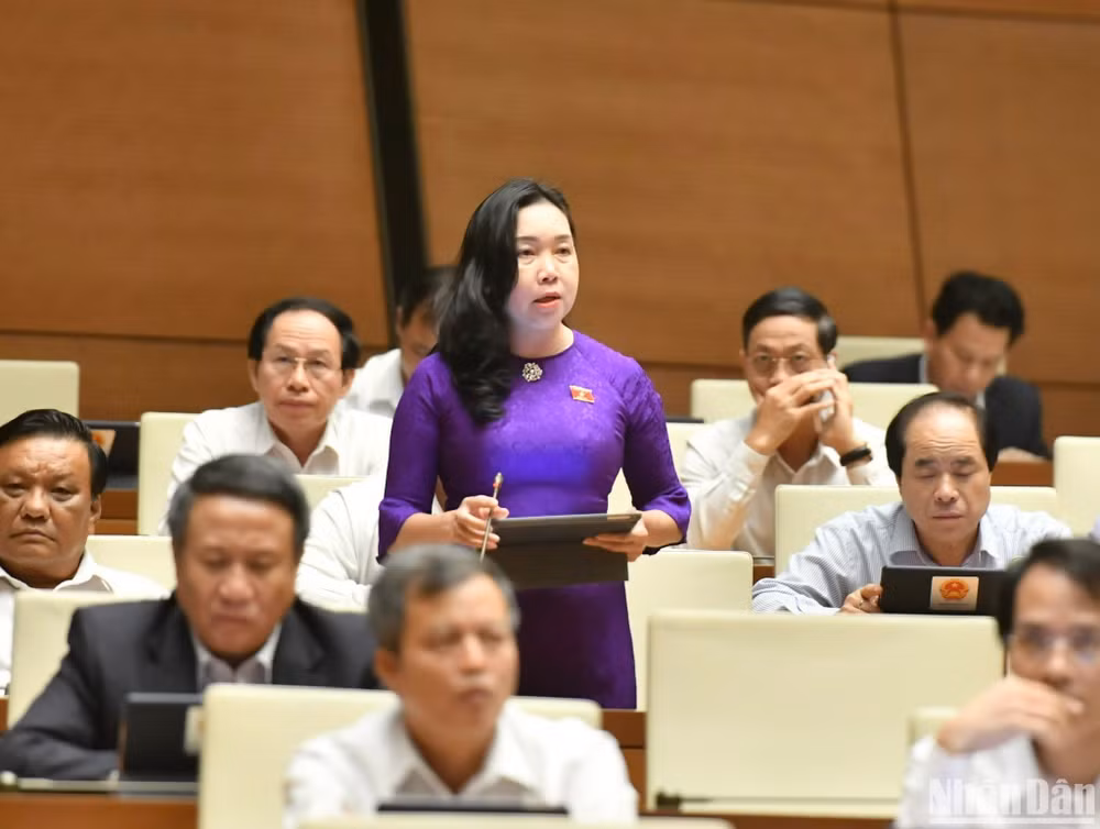 Đại biểu Lý Tiết Hạnh - Đoàn đại biểu Quốc hội tỉnh Bình Định. (Ảnh: ĐĂNG KHOA)