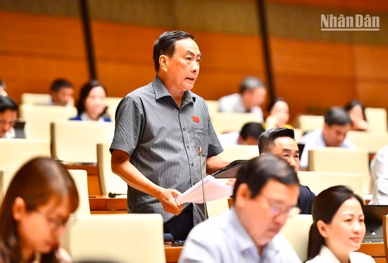 Đại biểu Phạm Văn Hòa (Đồng Tháp) phát biểu. (Ảnh: ĐĂNG KHOA)