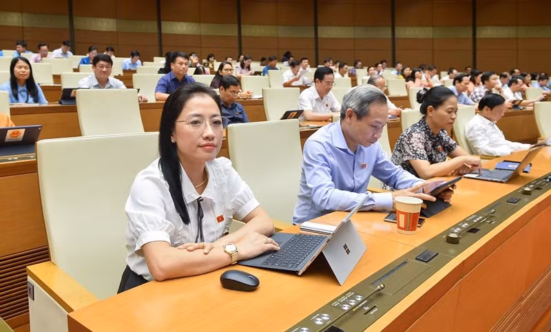 Các đại biểu Quốc hội tham dự phiên họp chiều 2/6. (Ảnh: THỦY NGUYÊN)