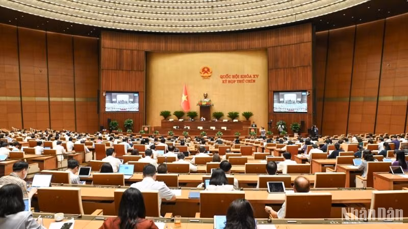 Quang cảnh phiên họp của Quốc hội ngày 20/5/2025. (Ảnh: BÙI GIANG)