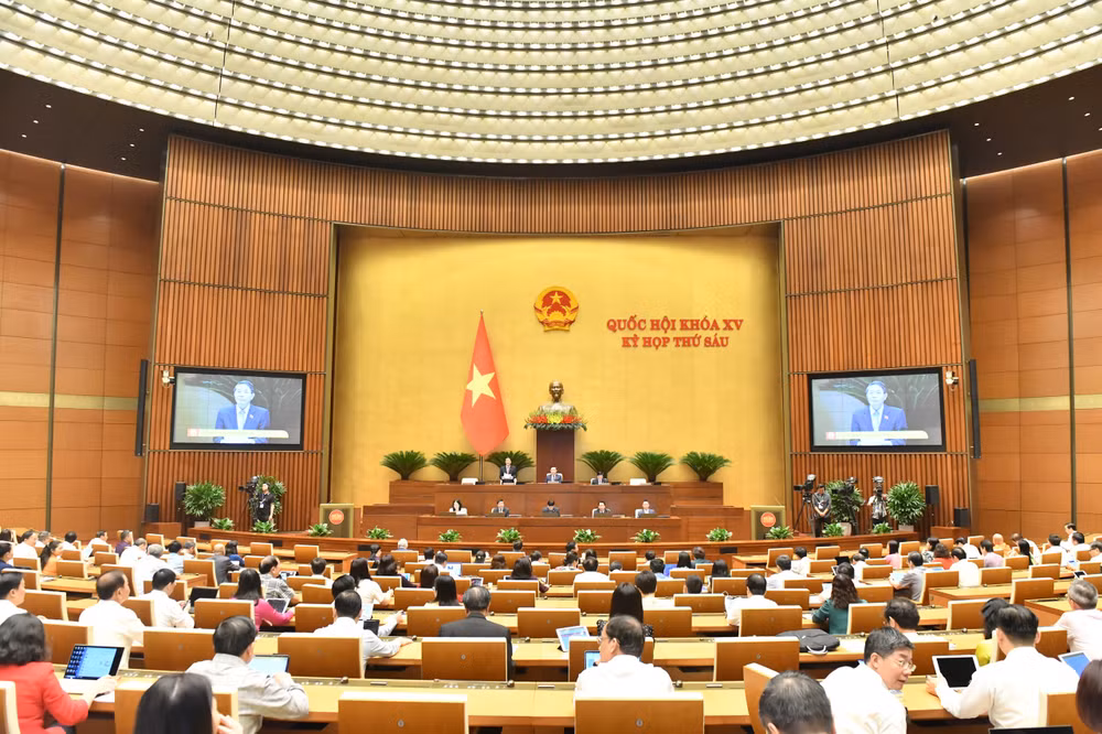 Quang cảnh phiên họp của Quốc hội về dự thảo Luật Đất đai (sửa đổi). (Ảnh: ĐĂNG KHOA)