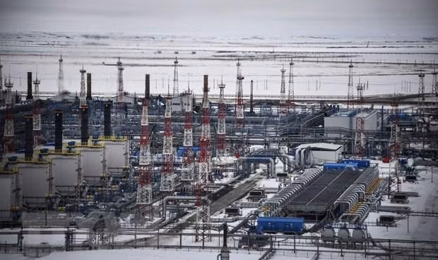 Toàn cảnh giếng khí đốt Bovanenkovo ở bán đảo Yamal, vùng tây bắc Siberia thuộc Nga. (Ảnh: AFP/TTXVN)