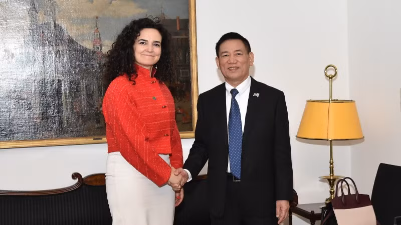 Phó Thủ tướng Hồ Đức Phớc tiếp bà Mafalda Duarte, Giám đốc điều hành Quỹ Khí hậu xanh.