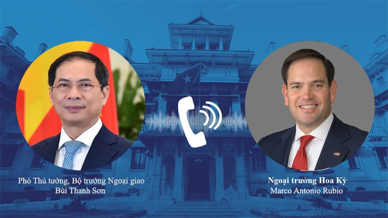 Phó Thủ tướng, Bộ trưởng Ngoại giao Bùi Thanh Sơn điện đàm với Ngoại trưởng Hoa Kỳ Marco Rubio. (Ảnh: Báo Thế giới & Việt Nam)